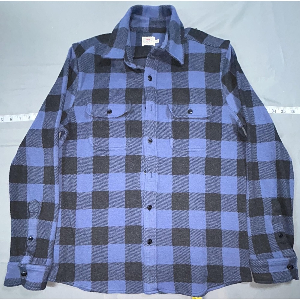 Faherty Brand Shirt Mens M Blue Plaid Jersey Long Sleeve Button Up Casual